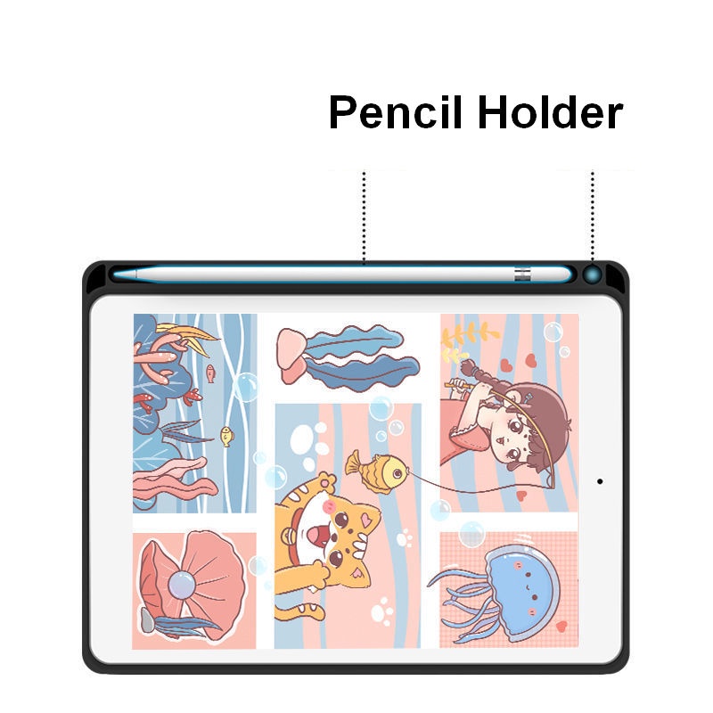 Universe xiaomi pad 5 pro 5 case 11 inch 6 pro cut cartoon tablet cover with pencil holder khe cắm bút da silicone bảo vệ chống va đập all-inclusive ultrathin soft flip pro