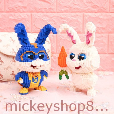 Xếp hình lego thỏ snowball nanoblock chú thỏ con tay cầm cà rốt nano block cho bé Chính Hãng Balody 