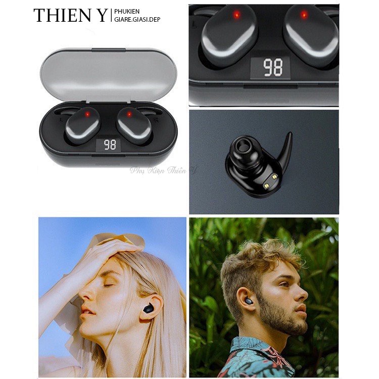 Tai Nghe Bluetooth 5.0 Y30 - Chuẩn tai nghe thể thao TWS4  | Bản Quốc Tế | Cảm Ứng | Chống Nước