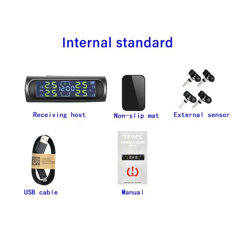 Hệ Thống Giám Sát Áp Suất Bánh Xe Tpms Không Dây Hiển Thị Lcd Với 4 Cảm Biến Áp Suất