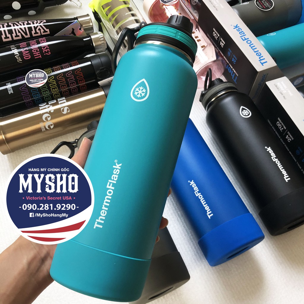 Bình giữ nhiệt nóng lạnh màu xanh nổi bật, sành điệu, 1100mL - Thermo Flask - Hàng nhập USA