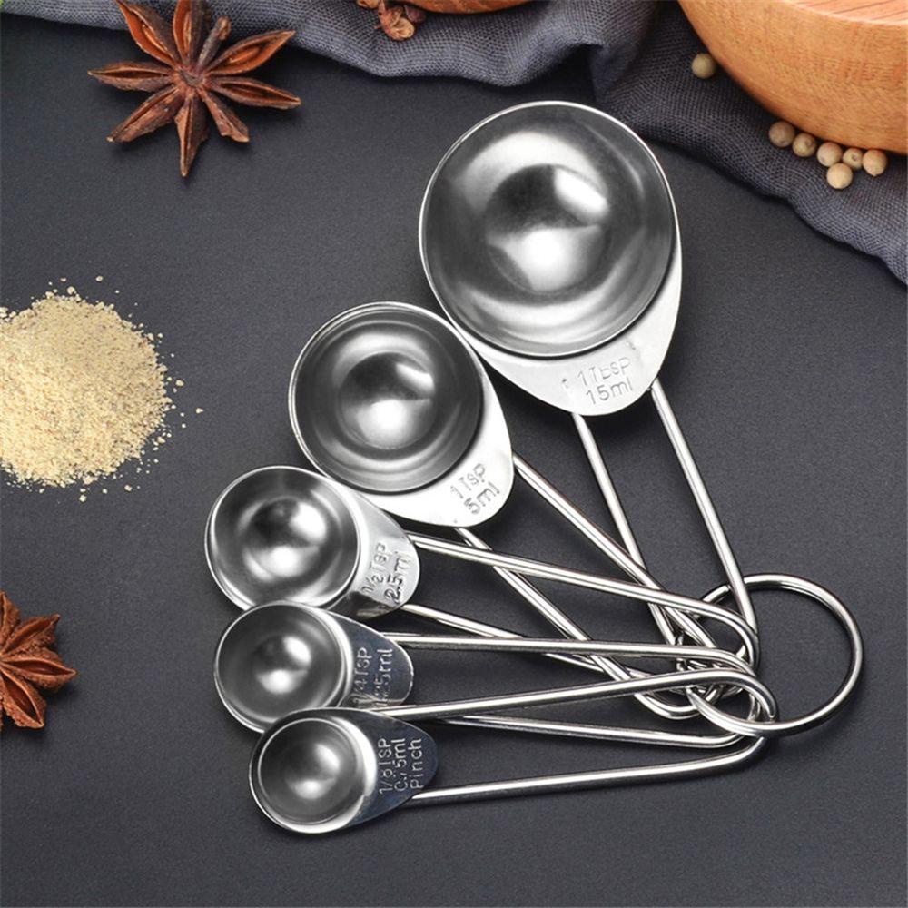 Bộ Muỗng Đo Lường Bằng Thép Không Gỉ Phù Hợp Cho Làm Bánh
