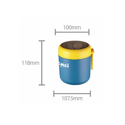 [Kèm thìa] Cốc inox giữ nhiệt đựng canh, cháo mang đi, Cốc inox tròn kèm thìa | BigBuy360 - bigbuy360.vn