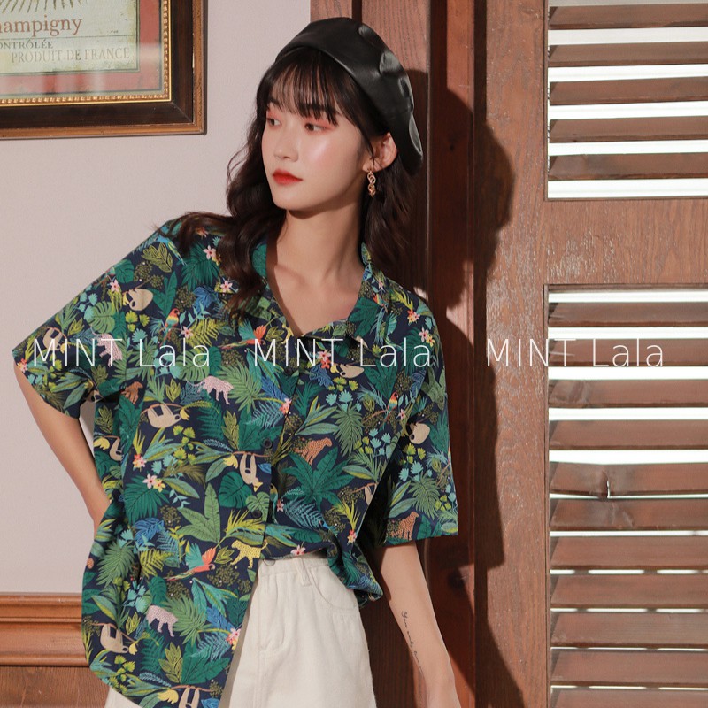 Áo Sơ Mi Họa Tiết Nam Nữ Đi Biển Ngắn Tay Loại Đẹp