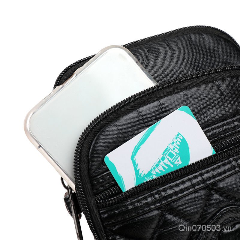 Túi đeo chéo đựng điện thoại nhiều ngăn bằng da thời trang cho nữ