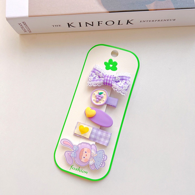 Set 5 Kẹp Tóc Hoạt Hình Dễ Thương Cho Bé Gái