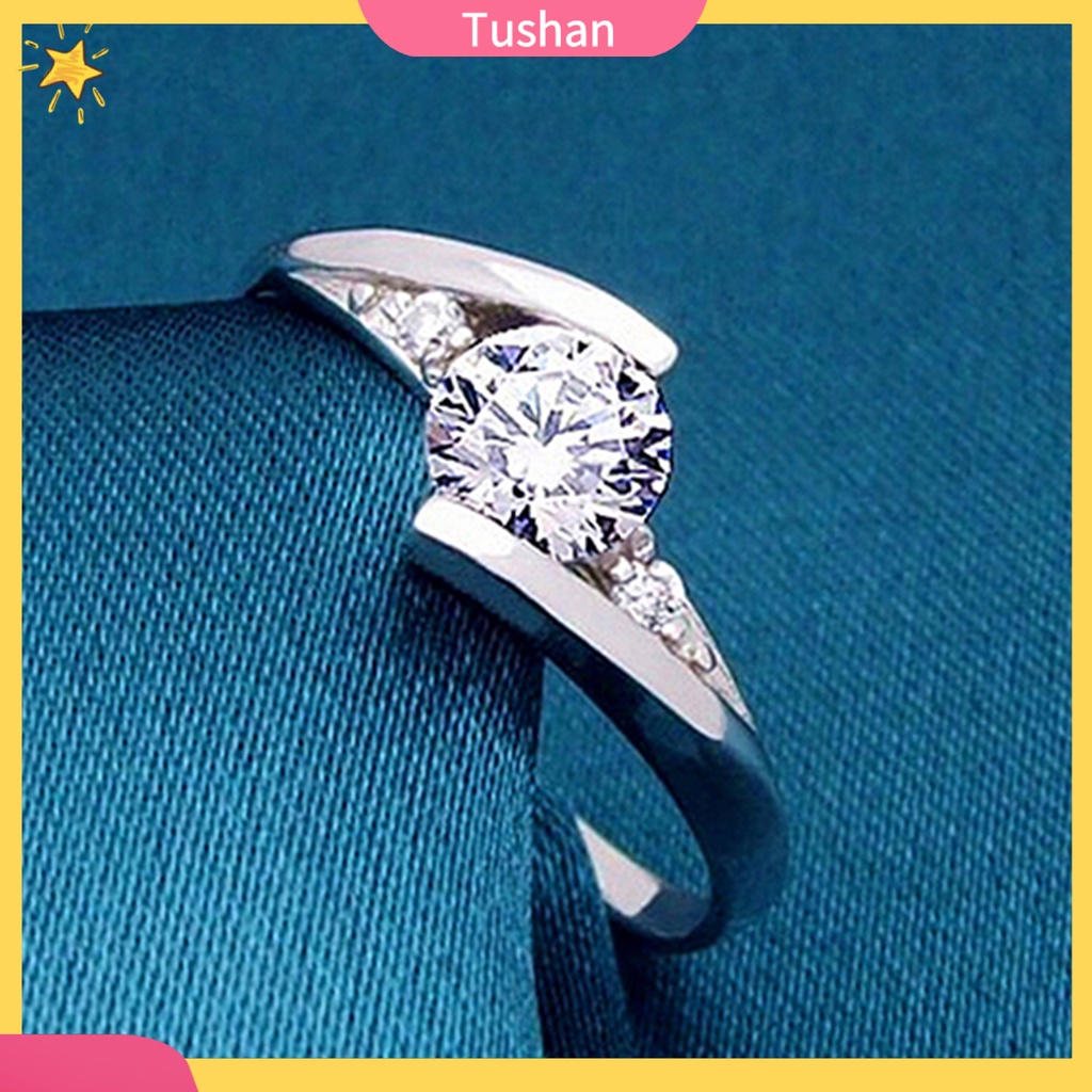 Nhẫn mạ bạc 925 đính đá sang trọng cho nữ