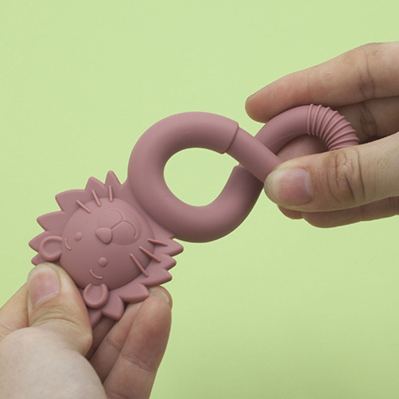 Đồ Chơi Ngậm Nướu Bằng Silicon Hình Sư Tử Hoạt Hình Dành Cho Bé Trai Gái