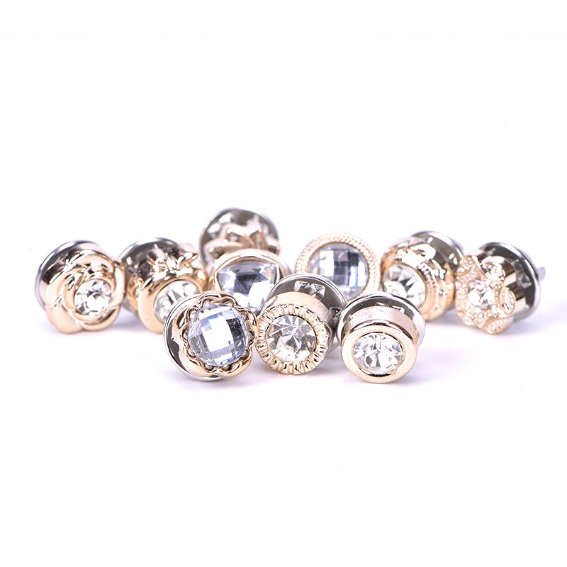 Set 10 ghim cài áo hình hoa đính ngọc trai nhân tạo thời trang cho nữ