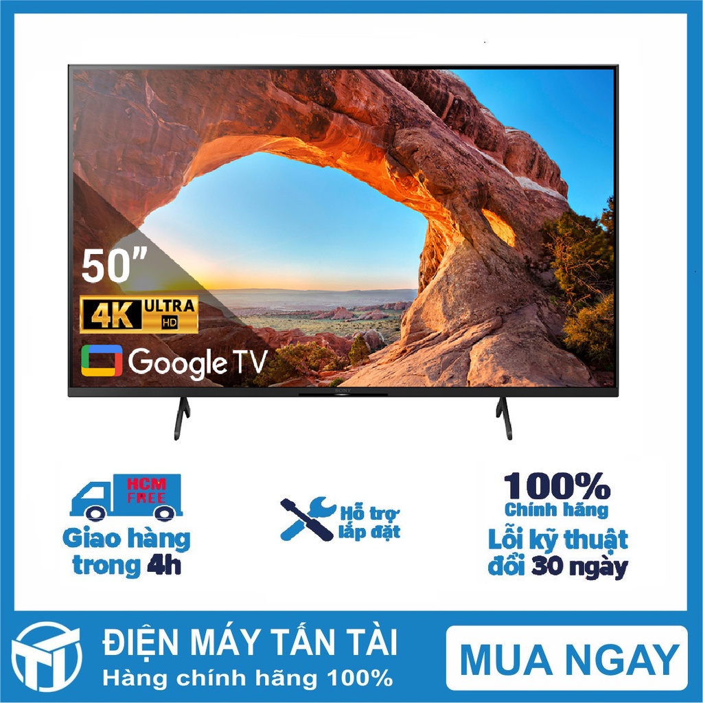 Android Tivi Sony 4K 50 Inch KD-50X86J VN3  Hệ Điều Hành Android,remote thông minh - giao hàng miễn phí HCM