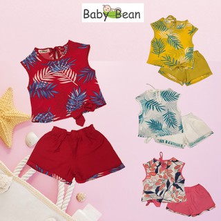 Combo Bộ đồ lửng bé gái thêu hoa lượn bèo Baby Bean