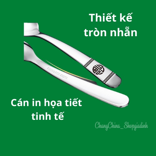 Thìa chữ PHÚC ăn cơm phở cháo inox thép CAO CẤP dày đẹp sáng bóng - BANGGE