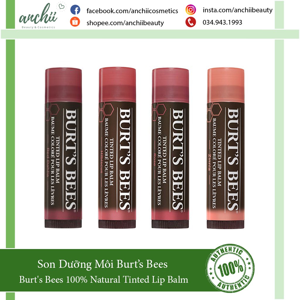 [TOP 1 UY TÍN] Son Dưỡng Burt's Bees Có Màu Tinted Lip Balm