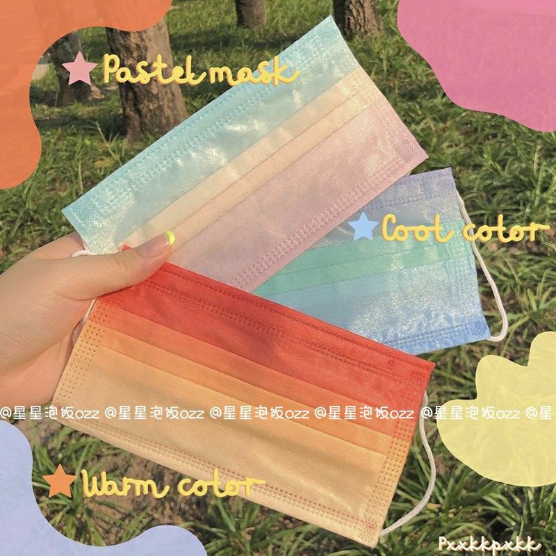 Sẵn - Khẩu Trang Cầu Vồng Pastel Ombre