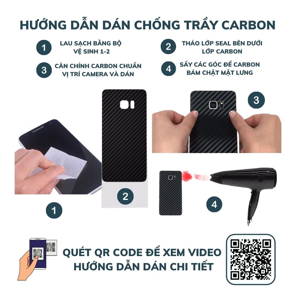 Samsung S22 Ultra_Dán Film Carbon mặt lưng chống trầy, không bám vân tay