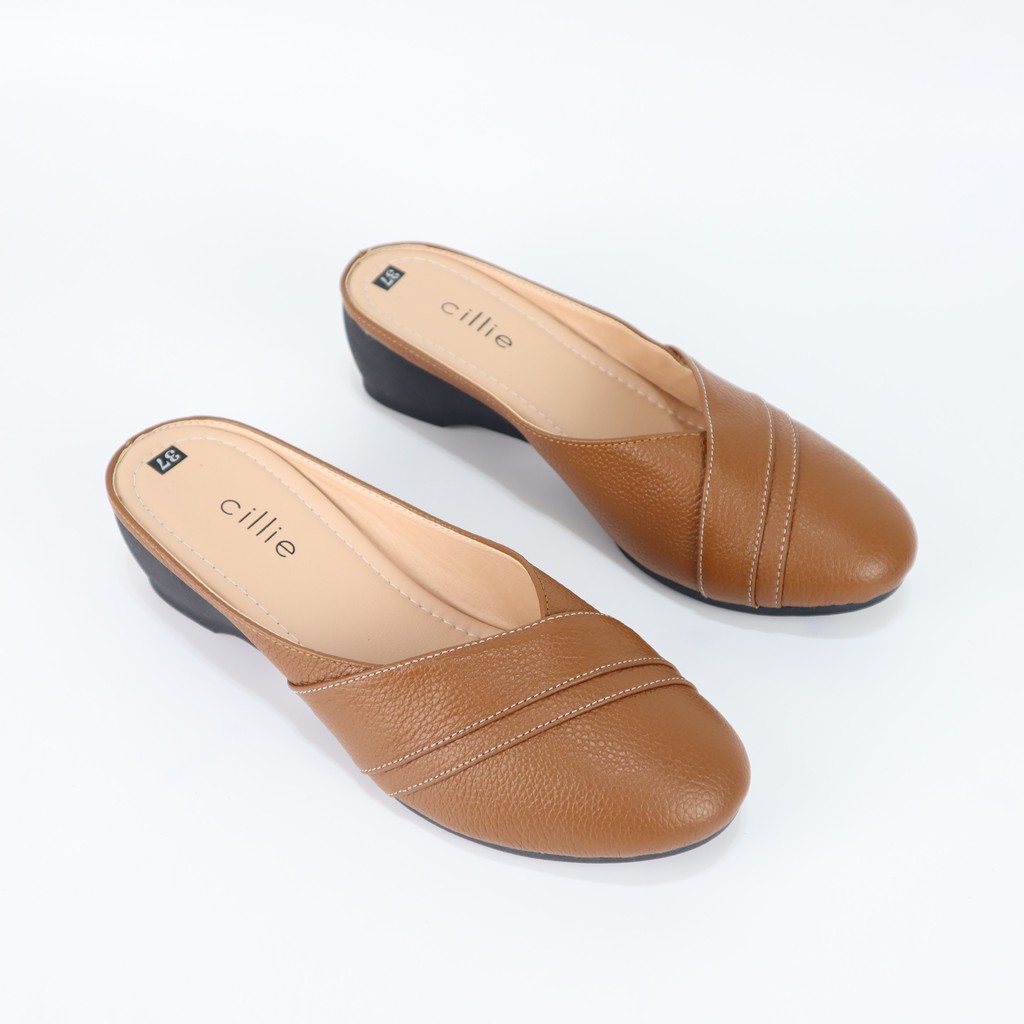 Dép sục nữ mũi vuông trendy phối khóa thời trang êm mềm đế cao 3cm tiện lợi đi chơi dạo phố Cillie 1026