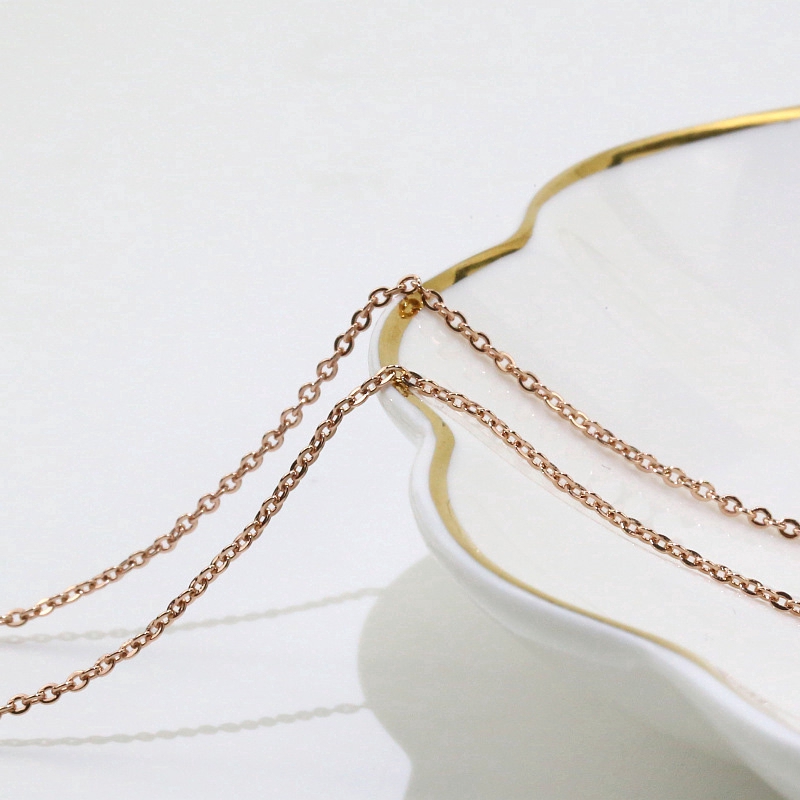 MANYUE Vòng Cổ Tinh Tế Của Phụ Nữ Pink Crystal Gemstone Pendant Rose Gold Necklace
