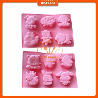 KHUÔN SILICON LÀM BÁNH, THẠCH RAU CÂU, SOCOLA 12 CON GIÁP