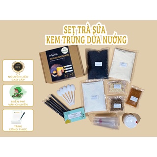 (SET 20-30 LY) TRÀ SỮA KEM TRỨNG DỪA NƯỚNG