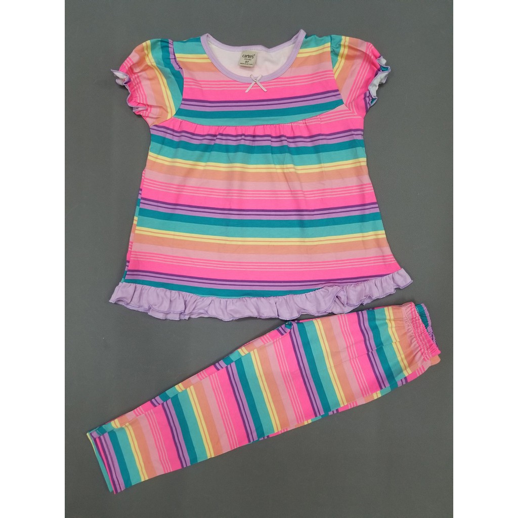 Bộ thun bé gái quần dài tay phồng cho bé đi hoc di chơi