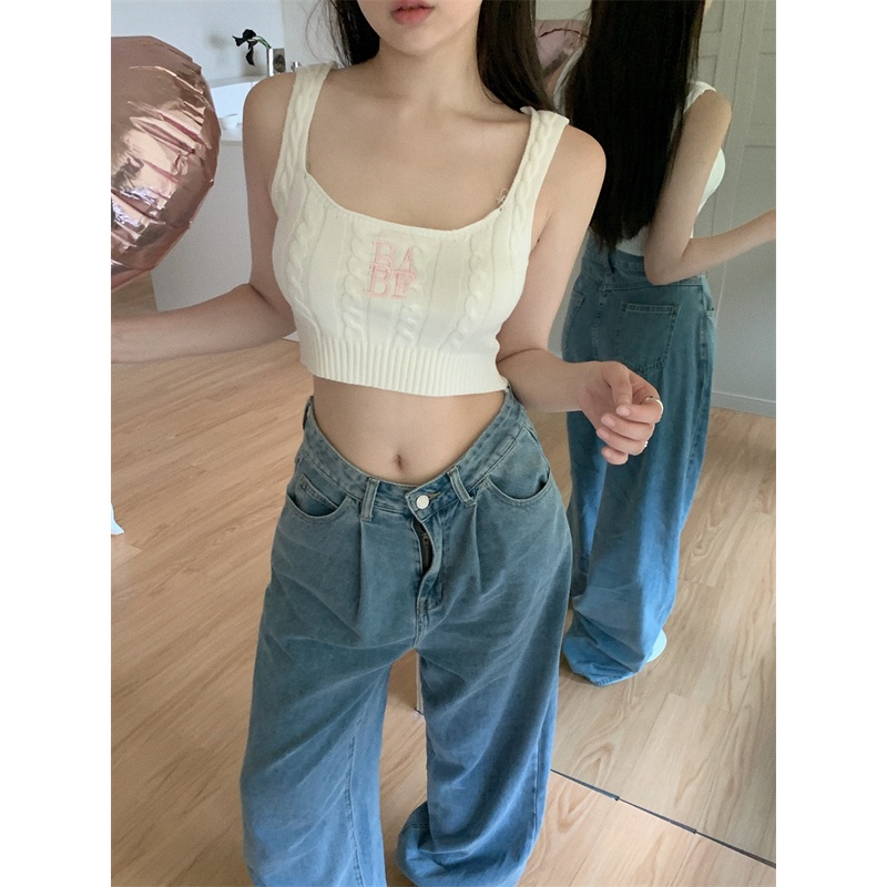 Cocory vn Áo Croptop Dệt Kim Không Tay Thiết Kế Xoắn Quyến Rũ Cho Nữ