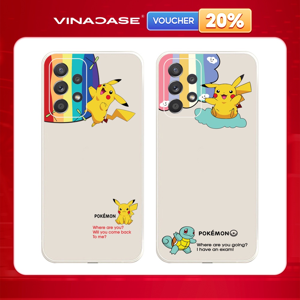 Ốp Lưng Samsung A16 5G/A12/A15/A05/A23/A03/A05/A05S....TPU Cạnh Vuông Hình Pikachu.