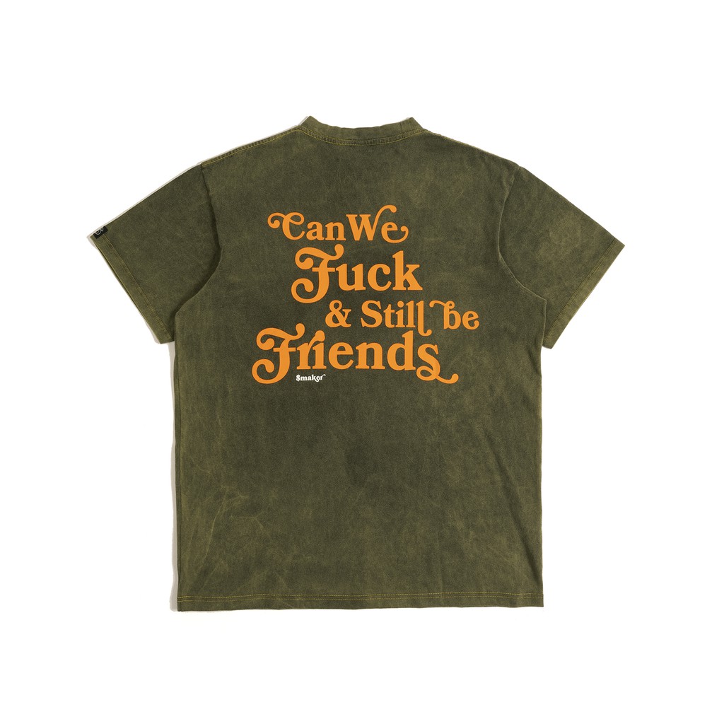 Áo thun WASHED "F*CK FRIENDS" TEE IN OLIVE [ Samker ]