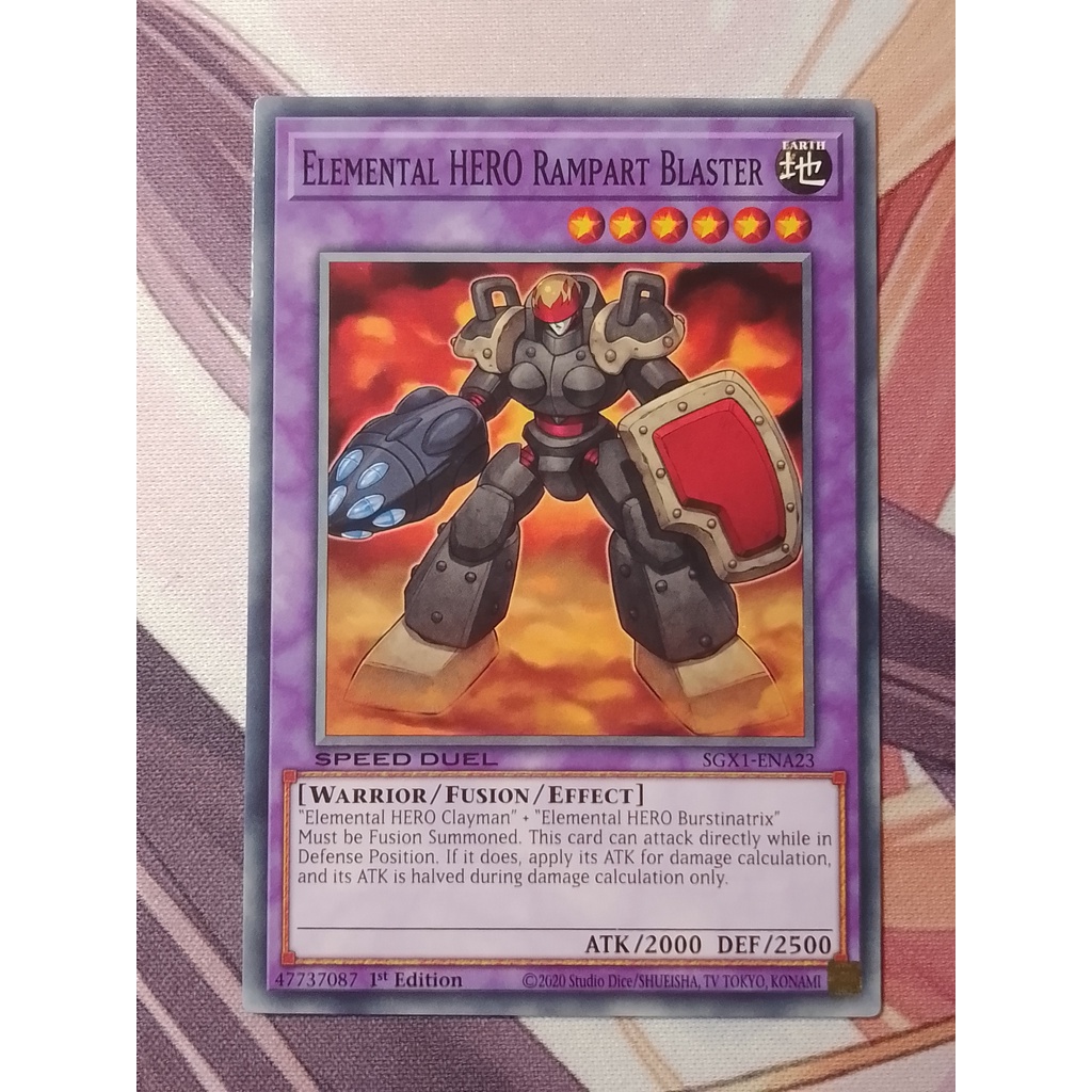 Thẻ Bài Yugioh: Elemental HERO Rampart Blaster SGX1-ENA23