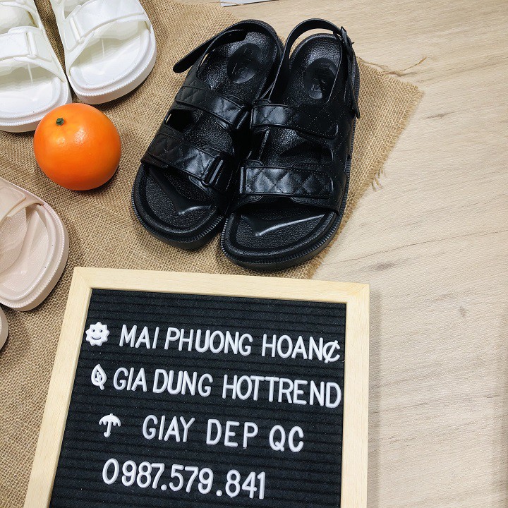 Sandal cao su nhựa dẻo, êm chân, không thấm nước, tăng chiều cao nữ