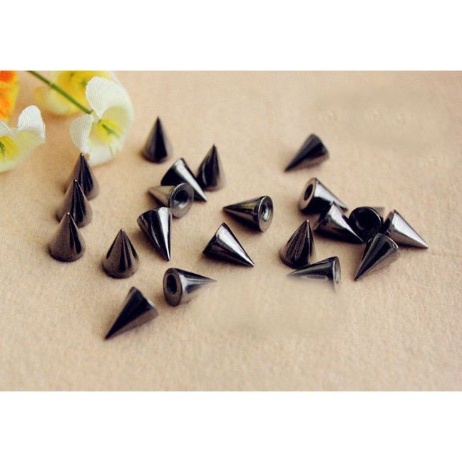 Bộ 50 Đinh Tán Hình Nón 7x10mm Màu Bạc Chuyên Dụng Cho Quần Áo Da diy