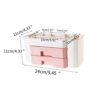 Kệ mỹ phẩm nhựa 2 tầng