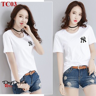 Áo thun nữ form rộng logo NY [Freeship] Áo phông nữ nhiều màu