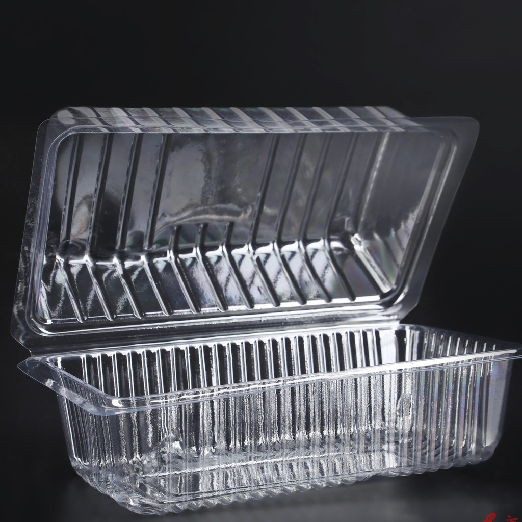 100 Hộp nhựa dùng 1 lần H07 đựng bánh bông lan, dâu tây, đồ đông lạnh