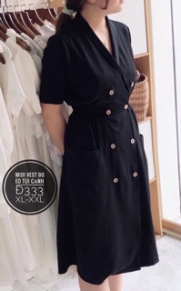 Bigsize Đầm vest nút gỗ 60-85kg[bigsize hcm,hoả tốc]