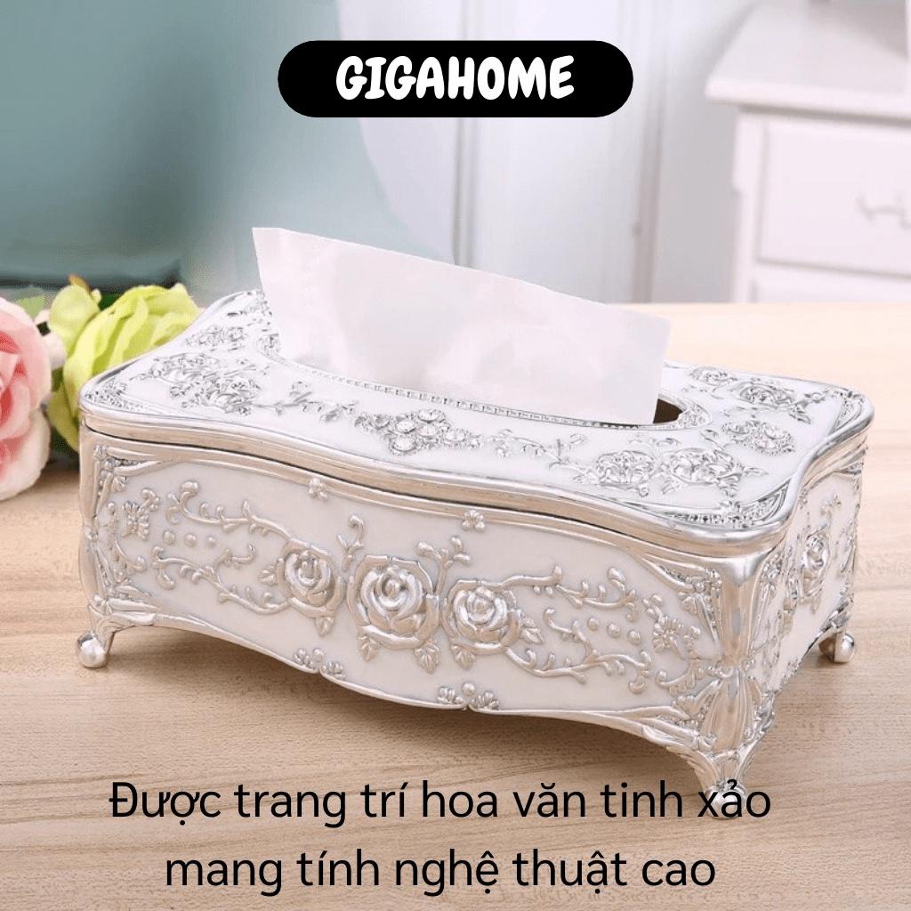 Hộp Đựng Khăn Giấy GIGAHOME Hộp Đựng Giấy Ăn Phong Cách Châu Âu Trang Trí Nhà Cửa 8164