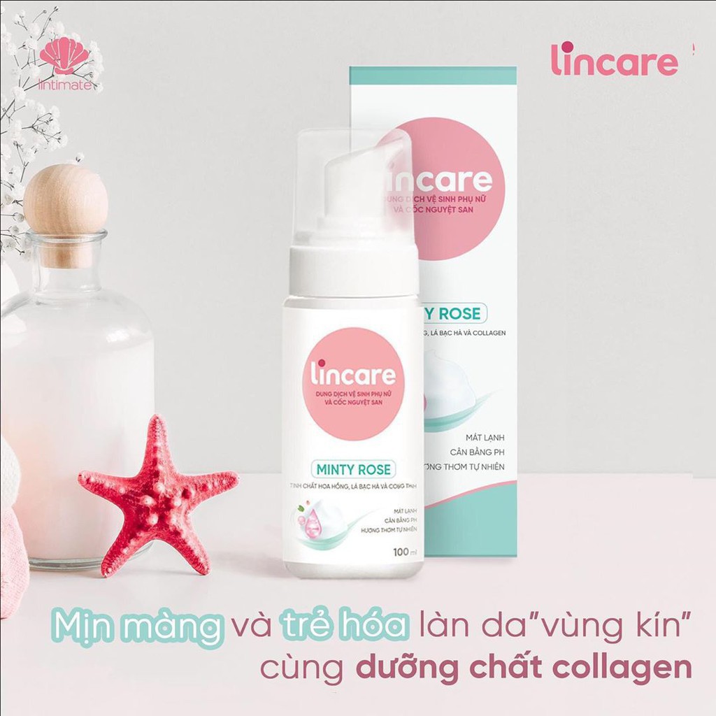 Lincare Minty Rose - Bọt vệ sinh hàng ngày dành cho phụ nữ