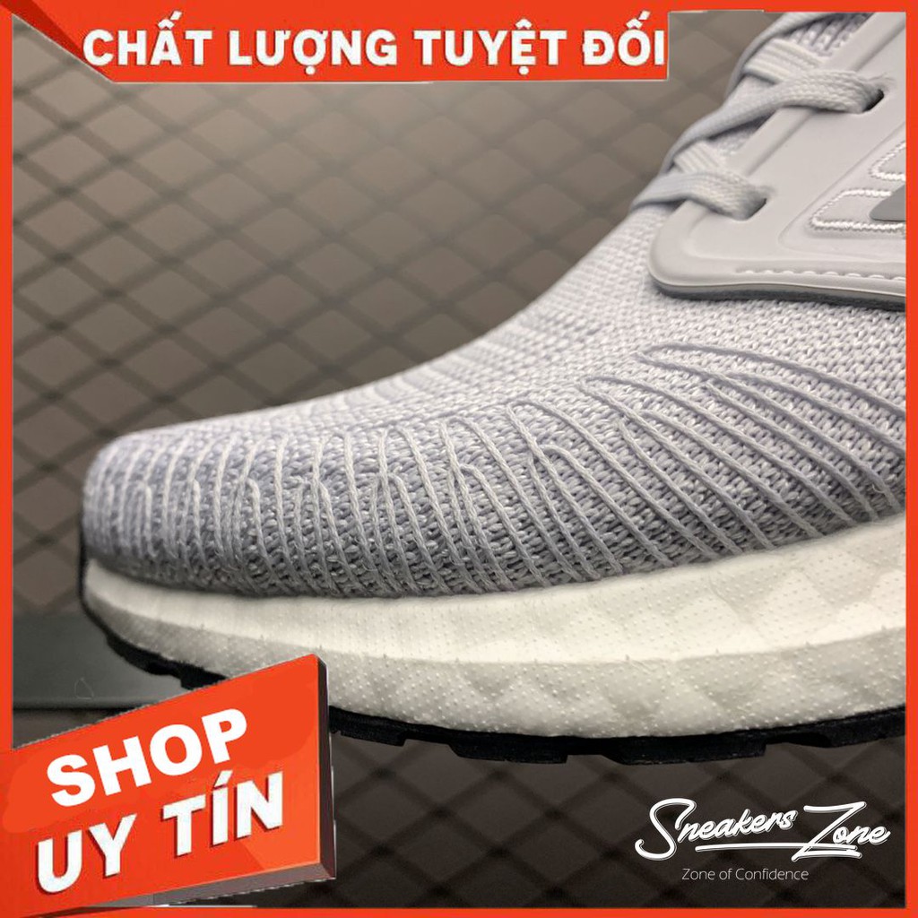 (FREE SHIP + HỘP + QUÀ) Giày thể thao ULTRA BOOST 2020 grey red Xám gót đỏ đế trắng Ultra boost 6.0