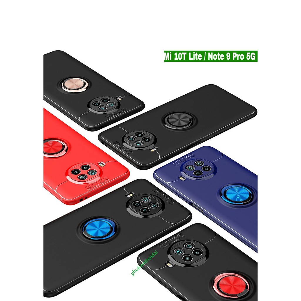 Ốp lưng Xiaomi Mi 10T Lite / Note 9 Pro 5G hiệu Auto Focus nhẫn iring chống sốc