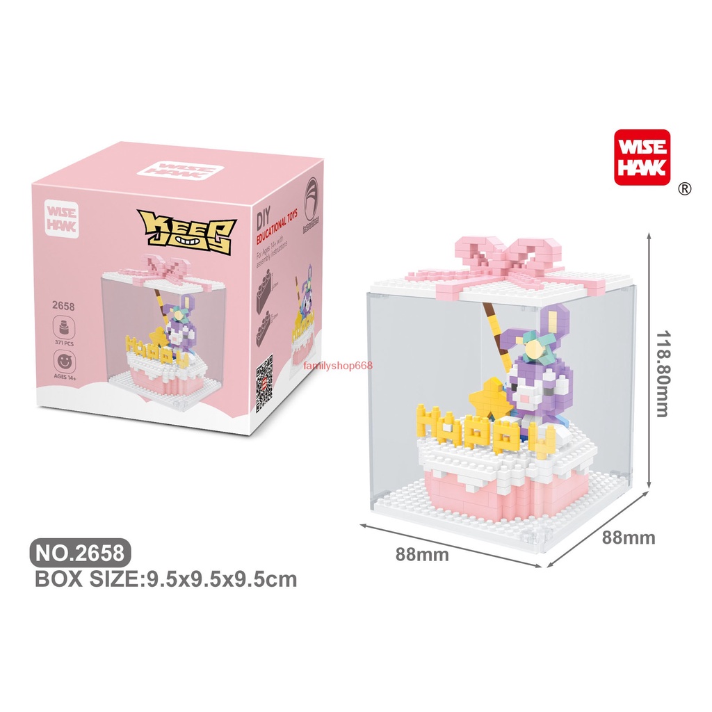 Xếp hình lego bánh kem sinh nhật  thỏ vịt donal gấu đồ chơi lắp ráp nanoblocks cho bé trai bé gái