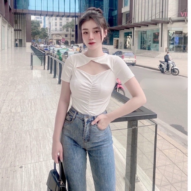 Áo kiểu cổ xoắn chocker bigsize