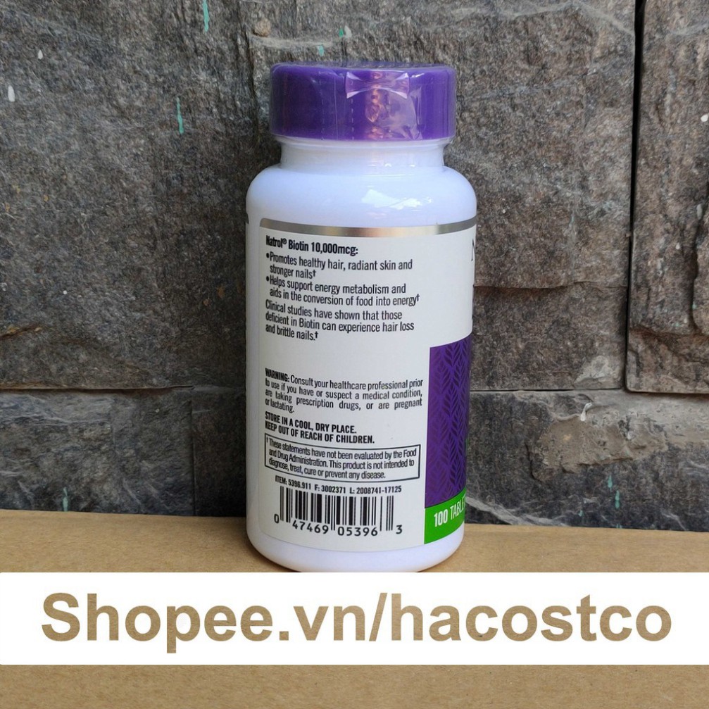 VCV Biotin 10000 Mcg 100 Viên Của Mỹ - Biotin 10.000 mcg 64