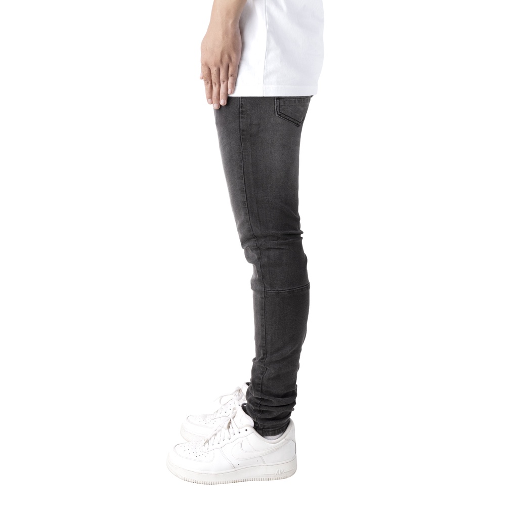 Quần jean nam streetwear cao cấp FNOS Z18 màu xám form slimfit có zip jean thun co giãn | BigBuy360 - bigbuy360.vn
