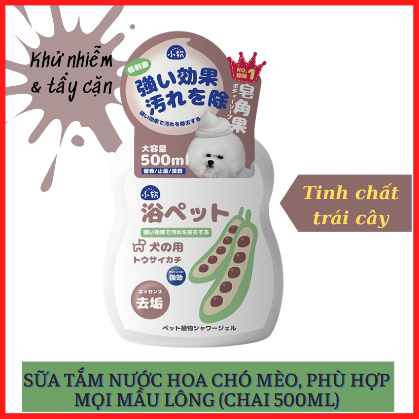 [SẢN PHẨM CAO CẤP] Sữa Tắm Cho Chó Mèo Hương Nước Hoa, Nuôi Dưỡng Chăm Sóc Lông, Bảo Vệ Da Thú Cưng loại 500ml