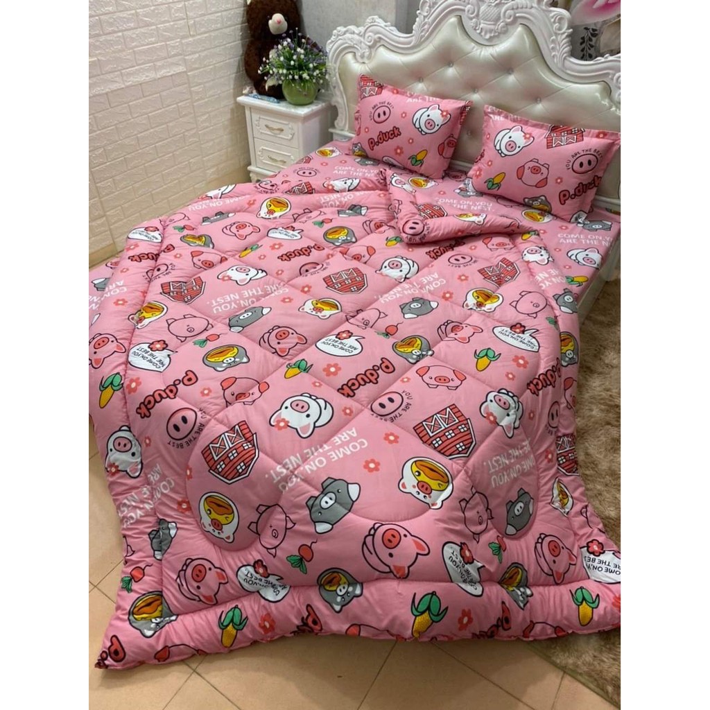 Bộ chăn phao 5 Món ga gối cotton poly m6x2m/ m8x2m, 2mx2m2 Mẫu Mới 2020 ( Chát để lựa mẫu nha)