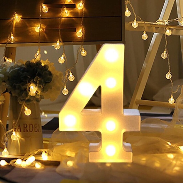 Đèn led số từ 0-9 ,Chữ đèn led chữ cái trang trí sinh nhật