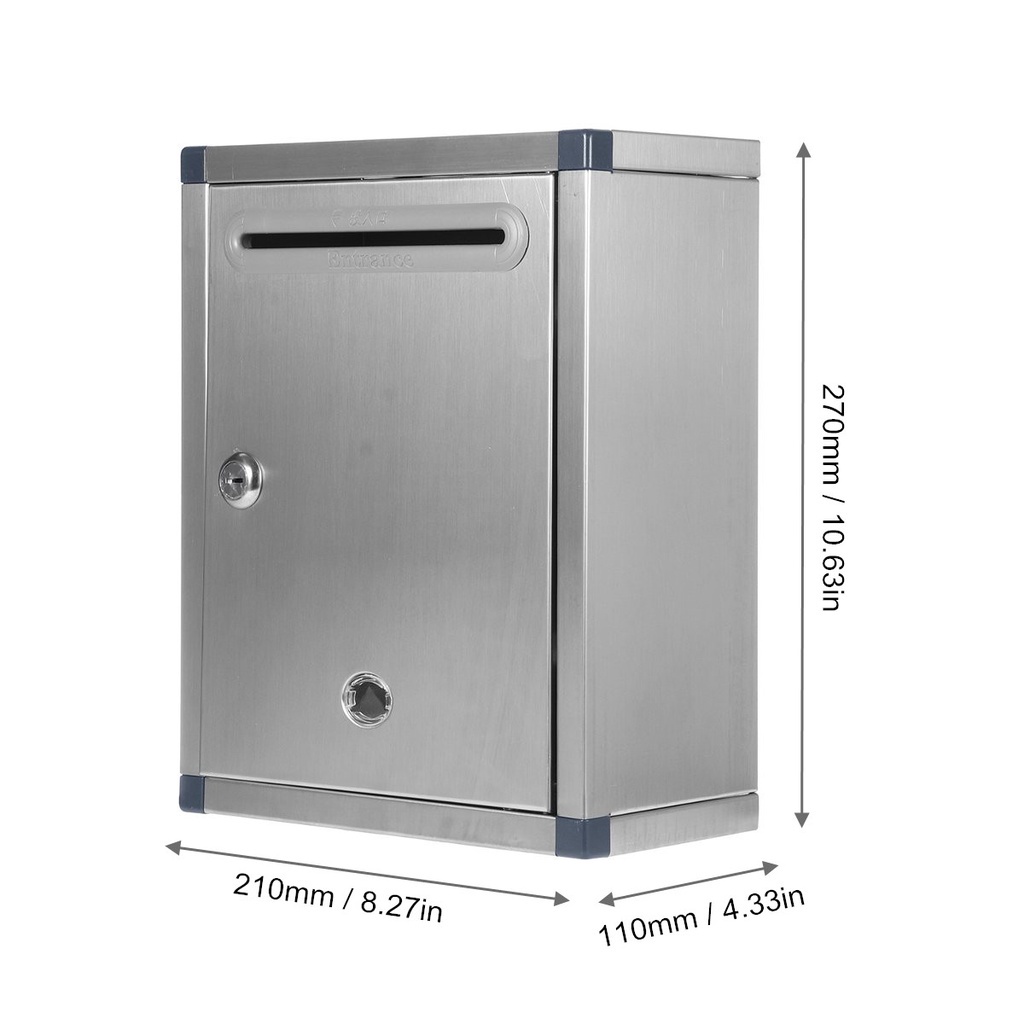 Hộp Thư Bằng Thép Không Gỉ Có Khóa Hình Tờ Báo