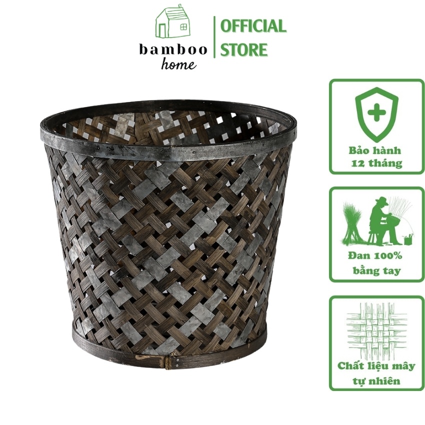 Giỏ đựng rác khô BAMBOOO ECO đựng đồ đa năng trang trí decor