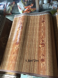 Chiếu trúc vân gỗ lụa 1m8*2m, nằm 2 mặt gập đôi.
