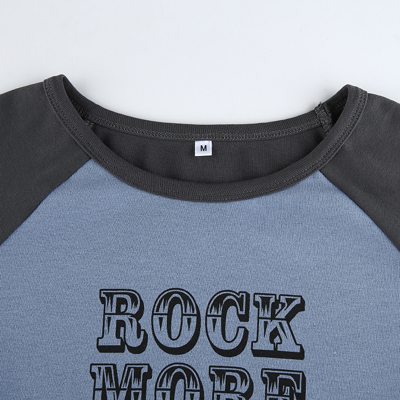 Áo thun dáng ôm tay dài in chữ kiểu dáng thời trang Modou