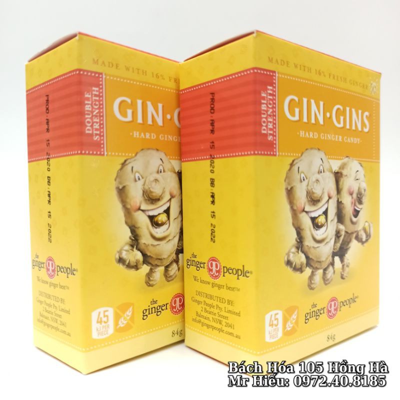 [T4/2022] Kẹo gừng Gin Gins hộp 84g